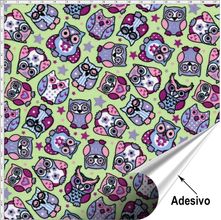 Tecido Adesivo para Patchwork - Coruja 001 (45x70)