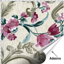 Tecido Adesivo para Patchwork - Linho Flores 001 (45x70)