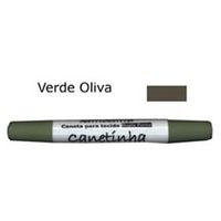 Caneta para Tecido Decorart Ponta Dupla Verde oliva