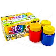 Tinta Plástica Acrilex 15ml - 6 cores