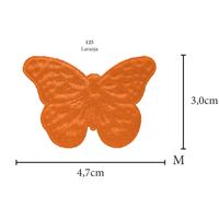 Aplicação Borboleta Rajada M Cetim - 5 Unid. 125 - laranja