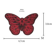 Aplicação Borboleta Rajada M Multicolor - 5 Unid. 309.04 - vermelho