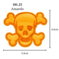 Aplicação Caveira Cetim - 5 Unid. 101.25 - amarelo
