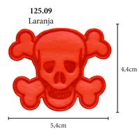 Aplicação Caveira Cetim - 5 Unid. 125.09 - laranja