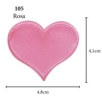 Aplicação Coração Cetim - 5 Unid. 105 - rosa