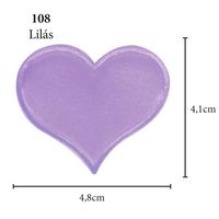 Aplicação Coração Cetim - 5 Unid. 108 - lilás