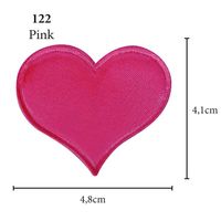 Aplicação Coração Cetim - 5 Unid. 122 - pink