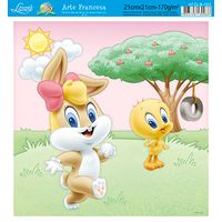 Papel para Arte Francesa Quadrado Looney Tunes Baby 21 x 21cm Afqlb - 002