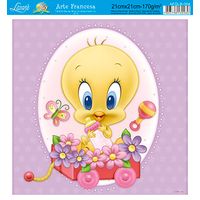 Papel para Arte Francesa Quadrado Looney Tunes Baby 21 x 21cm Afqlb - 004