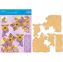 Papel Decoupage com Madeira DMEN 021 - Porta Guardanapo Urso