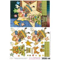 Papel Decoupage 3D c/ Hot Stamping Natal  22,8 x 30,8cm Dh3n - 005 fada