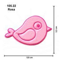 Aplicação Termocolante Pássaro Cetim - 3 unid 105.22 - rosa