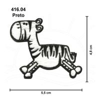 Aplicação Termocolante Zebra Pelúcia - 3 unid 416.04 - preto