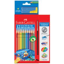 Lápis de Cor Aquarelável Grip Faber-Castell - 12 Cores