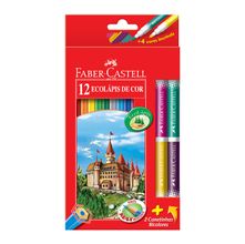 Lápis de Cor Faber-Castell - 12 Cores + 2 Canetinhas Bicolores