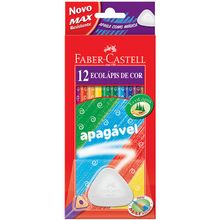 Lápis de Cor Faber-Castell Apagável - 12 Cores + Borracha