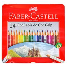 Lápis de Cor Grip Estojo Metálico Faber-Castell - 24 Cores