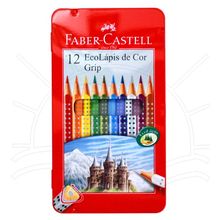 Lápis de Cor Grip Faber-Castell Lata - 12 Cores