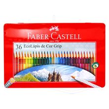 Lápis de Cor Grip Faber-Castell Lata - 36 Cores