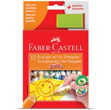 Lápis de Cor Jumbo Estampado Faber-Castell - 12 Cores