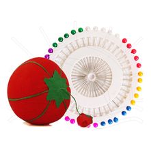 Kit de Costura Alfinete Cabeça Colorida + Agulheiro Almofada