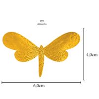 Aplicação Libélula Cetim - 5 Unid. 101 - amarelo