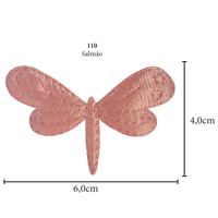 Aplicação Libélula Cetim - 5 Unid. 110 - salmão