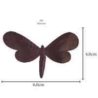 Aplicação Libélula Cetim - 5 Unid. 111 - marrom