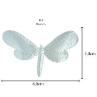 Aplicação Libélula Cetim - 5 Unid. 116 - branco