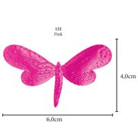 Aplicação Libélula Cetim - 5 Unid. 122 - pink