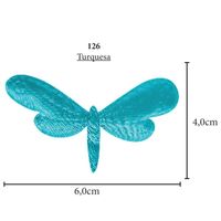 Aplicação Libélula Cetim - 5 Unid. 126 - turquesa