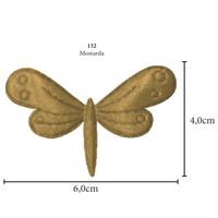 Aplicação Libélula Cetim - 5 Unid. 132 - mostarda