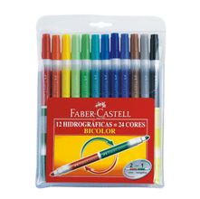 Canetinha Bicolor Faber-Castell - 12 Canetas/24 Cores