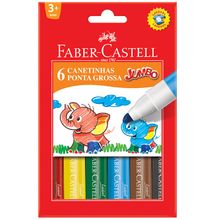 Canetinha Jumbo Faber-Castell - 6 Cores