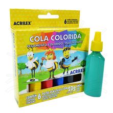 Cola Colorida Acrilex - 6 cores