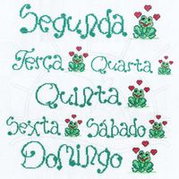 Kit Faixas de Ponto Cruz para Pano de Prato Semaninha - 7 Faixas 9,7cm x 50cm 3202