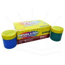 Pintura a Dedo Acrilex 30ml - 6 cores