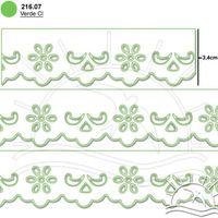 Bordado Marilda Mod. 03 Lasy 10 Metros - Multicolor 07 - verde claro