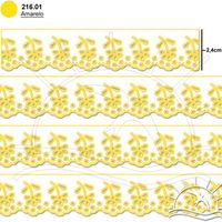 Bordado Inglês Mini Lasy Thalu Multicolor Marilda Mod. 04 - 10 Metros 01 - amarelo
