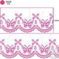 Bordado Marilda Mod. 14 Borboleta 10 Metros - Multicolor 22 - pink