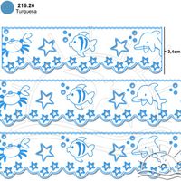 Bordado Marilda Mod. 24 Peixe - Cores 26 - turquesa