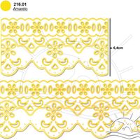 Passa Fita Marilda Mod. 07 com Bordado 10 Metros - Multicolor 01 - amarelo