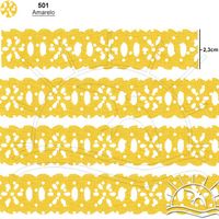 Passa Fita Marilda Mod. 02 Margarida 10 Metros - Estampado Bolinhas 501 - amarela