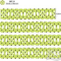 Passa Fita Marilda Mod. 02 Margarida 10 Metros - Estampado Bolinhas 507.11 - verde c/ marrom