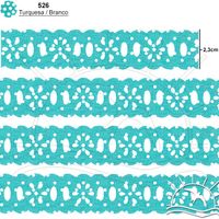 Passa Fita Marilda Mod. 02 Margarida 10 Metros - Estampado Bolinhas 526 - turquesa