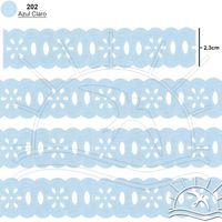 Passa Fita Marilda Mod. 02 Margarida 10 Metros - Cores
 202 - azul claro