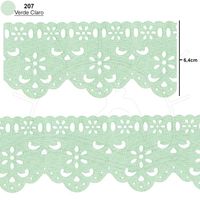 Passa Fita Marilda Mod. 07 com Bordado 10 Metros - Cores 207 - verde claro
