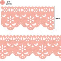 Passa Fita Marilda Mod. 07 com Bordado 10 Metros - Cores 210 - salmão