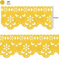 Passa Fita Marilda Mod. 07 com Bordado 10 Metros - Cores 301 - ouro