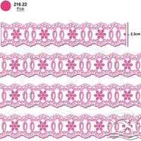 Passa Fita Marilda Mod. 34 Crochê 10 Metros - Multicolor 22 - pink